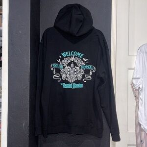 Disney Black zip up Sweater with Teal Print